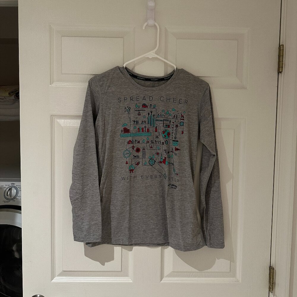 Brooks Running Holiday Shirt Womens Small Christmas